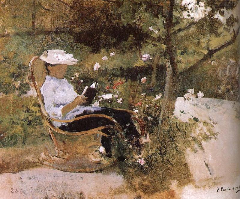 Joaquin Sorolla In the garden oil painting picture